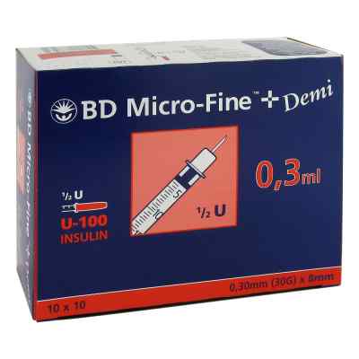 Bd Micro-fine+ U 100 Ins.spr. 0,3x8 mm 100 stk von Becton Dickinson GmbH PZN 04144150
