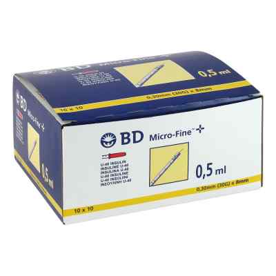 Bd Micro-fine+ U 40 Ins.spr. 8 mm 100X0.5 ml von Becton Dickinson GmbH PZN 07468060