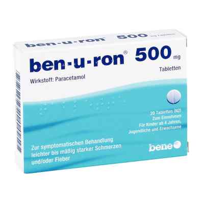 Ben-u-ron 500mg Tabletten 20 stk von bene Arzneimittel GmbH PZN 00116694