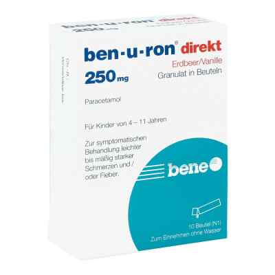 Ben-u-ron direkt Erdbeer/Vanille 250mg 10 stk von bene Arzneimittel GmbH PZN 07728360