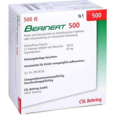 Berinert 500 I.e. Plv.u.lsm.z.h.e.inj.-/inf.-lsg. 1 stk von CSL Behring GmbH PZN 09390296