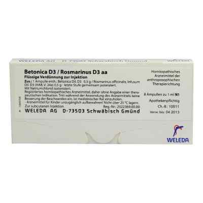 Betonica D 3/ Rosmarinus D3 Ampullen 8X1 ml von WELEDA AG PZN 01619635