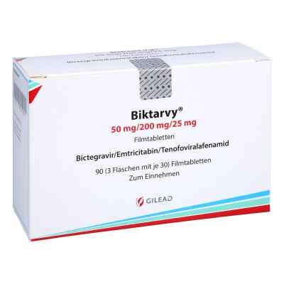 Biktarvy 50 mg/200 mg/25 mg Filmtabletten 3X30 stk von Gilead Sciences GmbH PZN 14050289