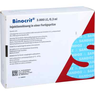 Binocrit 3.000 I.e./0,3 ml iniecto -lsg.i.e.fertigspr. 6X0.3 ml