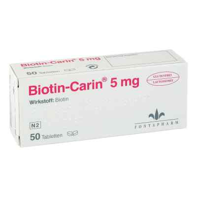Biotin Carin 5 mg lactose glutenfrei Tabletten 50 stk von Fontapharm AG PZN 03063047