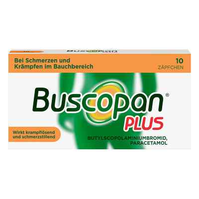 Buscopan PLUS Zäpfchen mit Paracetamol, bei Bauchschmerzen 10 stk von  PZN 02483669