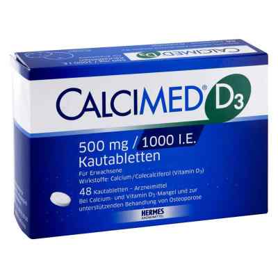 Calcimed D3 500 mg / 1000 I.E. Kautabletten 48 stk von HERMES Arzneimittel GmbH PZN 07682505