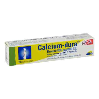 Calcium-dura Vit D3 Brause 600mg/400 internationale Einheiten 20 stk von Mylan Healthcare GmbH PZN 01397436