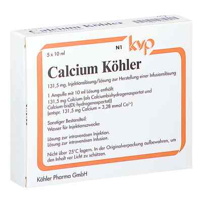 Calcium Köhler 131,5 Mg iniecto -lsg./lsg.z.h.inf.-l. 5X10 ml von Köhler Pharma GmbH PZN 17583715