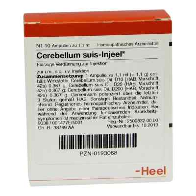 Cerebellum Suis Injeel Ampullen 10 stk von Biologische Heilmittel Heel GmbH PZN 00193068