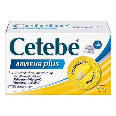 Cetebe Abwehr plus Vitamin C+Vitamin D3+Zink Kapsel (n) 60 stk von STADA GmbH PZN 02411150