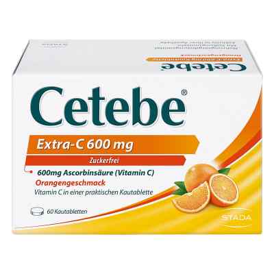 CETEBE® Extra-C 600mg hochdosiertes Vitamin C mit Orangenschmack 60 stk von STADA GmbH PZN 17513465