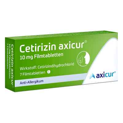 Cetirizin axicur 10 mg Filmtabletten 7 stk von axicorp Pharma GmbH PZN 14293483