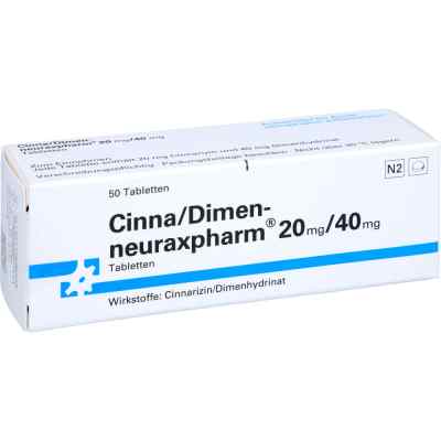 Cinna/dimen neuraxpharm 20 mg/40 mg Tabletten 50 stk von neuraxpharm Arzneimittel GmbH PZN 11769695