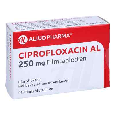 Ciprofloxacin Al 250 mg Filmtabletten 28 stk von ALIUD Pharma GmbH PZN 12644547