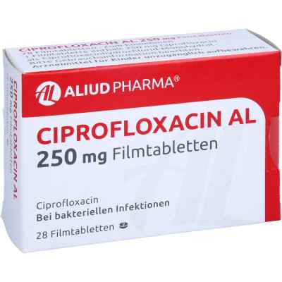 Ciprofloxacin Al 250 mg Filmtabletten 28 stk von ALIUD Pharma GmbH PZN 12644547