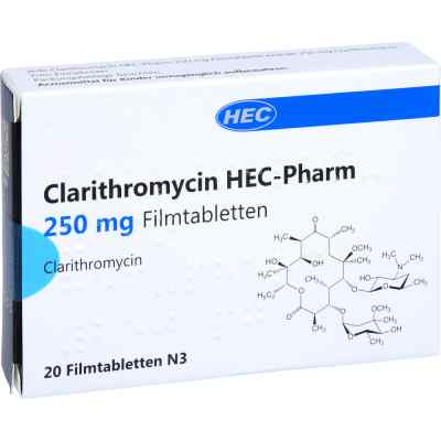 Clarithromycin Hec Pharm 250 mg Filmtabletten 20 stk von HEC Pharm GmbH PZN 12872751