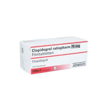 Clopidogrel ratiopharm 75 mg Filmtabletten 100 stk von ratiopharm GmbH PZN 10946333