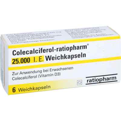 Colecalciferol-ratiopharm 25.000 I.e. Weichkapseln 6 stk von ratiopharm GmbH PZN 18200030