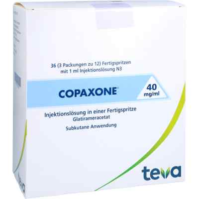 Copaxone 40 mg/ml Injektionslösung Fertigspritzen 36 stk von Teva GmbH PZN 11013307