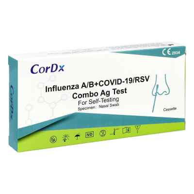 Cordx RSV+Influenza A/B+COVID-19 Combo Ag Selbsttest Nasentest 1 stk von AXNAR GmbH PZN 18354951