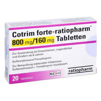 Cotrim Forte-ratiopharm 800 Mg/160 Mg Tabletten 20 stk von ratiopharm GmbH PZN 17550638