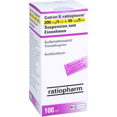 Cotrim K-ratiopharm 200mg/5ml + 40mg/5ml Suspension zur, zum e. 100 ml von ratiopharm GmbH PZN 17550609