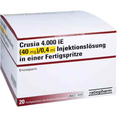 Crusia 4.000 I.e. 40 mg/0,4 ml Ilo F.sp.+sich-sys. 20 stk von ratiopharm GmbH PZN 15861742
