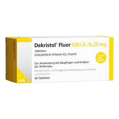 Dekristol Fluor 500 I.E./0,25 mg Tabletten 90 stk von MIBE GmbH Arzneimittel PZN 18232975