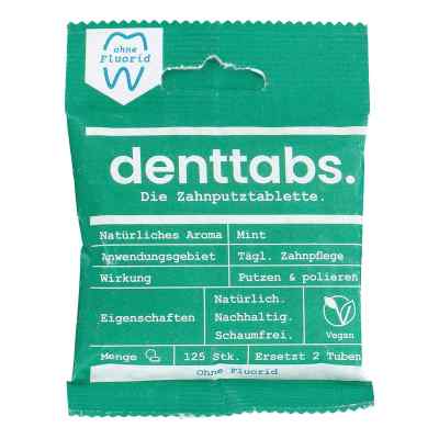 Denttabs Zahnputztabletten stevia-mint fluoridfrei 125 stk von Dr.Dagmar Lohmann pharma + medical GmbH PZN 10962533