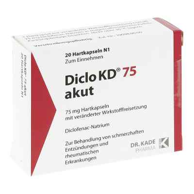 Diclo Kd 75 akut hartkapsel mit msr.überz.pellets 20 stk von DR. KADE Pharmazeutische Fabrik  PZN 01296221
