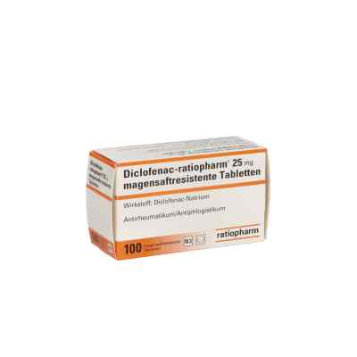 Diclofenac-ratiopharm 25mg 100 stk von ratiopharm GmbH PZN 02755760