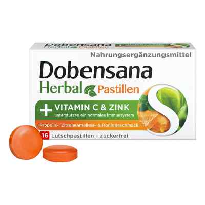 Dobensana Herbal Honig Vitamine C & Zink Pastil. 16 stk von Reckitt Benckiser Deutschland Gm PZN 17457815