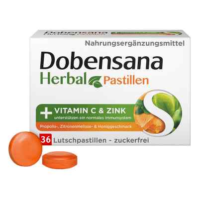 Dobensana Herbal Honig Vitamine C & Zink Pastil. 36 stk von Reckitt Benckiser Deutschland Gm PZN 17458039