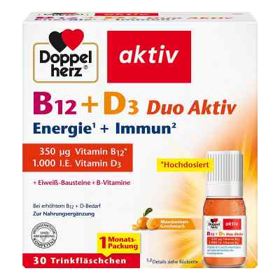 Doppelherz B12+d3 Duo Aktiv Trinkampullen 30 stk von Queisser Pharma GmbH & Co. KG PZN 17586004