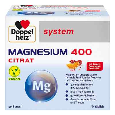 Doppelherz Magnesium 400 Citrat System Granulat 40 stk von Queisser Pharma GmbH & Co. KG PZN 03979846