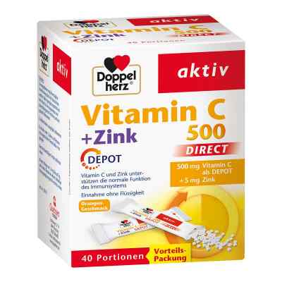 Doppelherz Vitamin C 500 + Zink Depot Direct Pellets 40 stk von Queisser Pharma GmbH & Co. KG PZN 16927093
