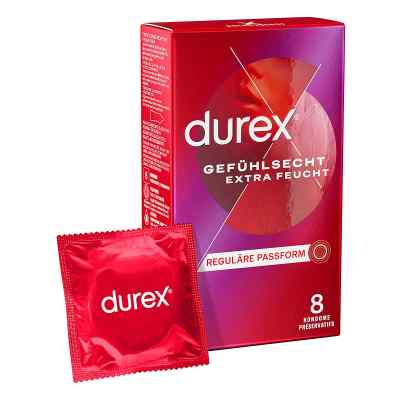 Durex Gefühlsecht Extra Feucht Kondome 8 stk von Reckitt Benckiser Deutschland Gm PZN 18304120