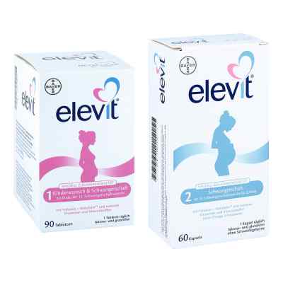 Elevit 1 und 2 Schwangerschaft-Set 1 Pck von Bayer Vital GmbH PZN 08100574