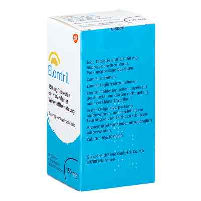 Elontril 150 mg Tabletten mit veränd.wirkst.freisetz. 90 stk von GlaxoSmithKline GmbH & Co. KG PZN 02084828