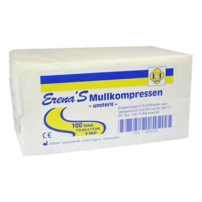 Erena Unsteril Mullkompr.7,5x7,5 cm 8fach 100 stk von ERENA Verbandstoffe GmbH & Co. K PZN 03305409