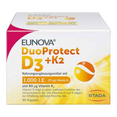 Eunova DuoProtect Vitamin D3+K2 1000IE/80UG 90 stk von STADA GmbH PZN 13360645