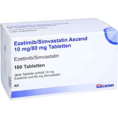 Ezetimib/simvastatin Ascend 10 Mg/80 Mg Tabletten 100 stk von Ascend GmbH PZN 18257449