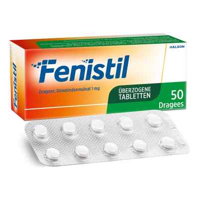 Fenistil Dragees, Dimetindenmaleat 1 mg/Tabl., Antiallergikum 50 stk von Haleon Germany GmbH PZN 01939854