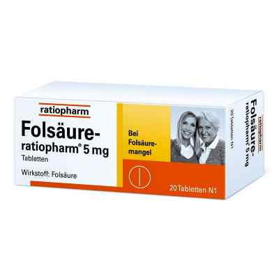 Folsäure Ratiopharm 5 mg Tabletten 20 stk von ratiopharm GmbH PZN 03971365