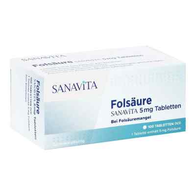 Folsäure Sanavita 5 mg Tabletten 100 stk von SANAVITA Pharmaceuticals GmbH PZN 14416365