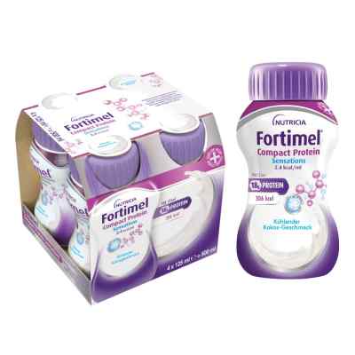 Fortimel Compact Protein 2.4 kcal kühlende Kokosnuss 8X4X125 ml von Danone Deutschland GmbH PZN 19490679