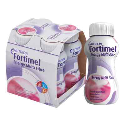 Fortimel Energy Multi Fibre Erdbeergeschmack 4X200 ml von Danone Deutschland GmbH PZN 01125175