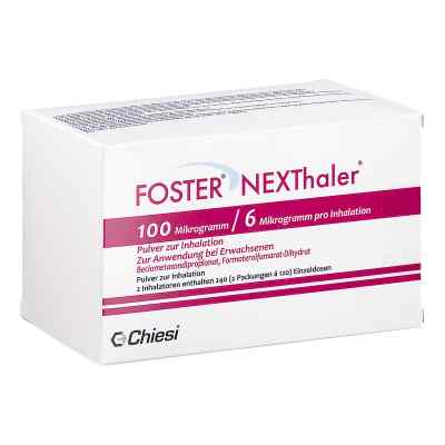 Foster Nexthaler 100/6 Μg 120 Ed Inhalationspulver 2 stk von Abacus Medicine A/S PZN 17184607