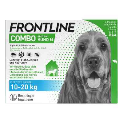 Frontline Combo Hund M (10-20 kg) gegen Zecken und Flöhe 3 stk von Boehringer Ingelheim VETMEDICA G PZN 17558597